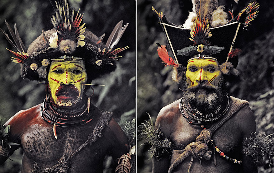Kmenu Huli, parukáři - Papua Nová Guinea
